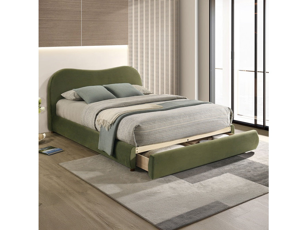 Grimsby Olive Green Queen Bed - Ornate Home