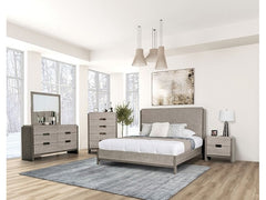 Grimsby Stone Gray Queen 5 Piece Bedroom Set w/2 Nightstands - Ornate Home