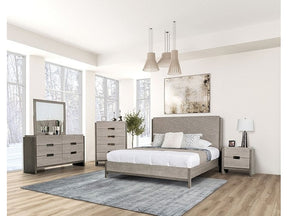 Grimsby Stone Gray Queen 5 Piece Bedroom Set w/2 Nightstands - Ornate Home