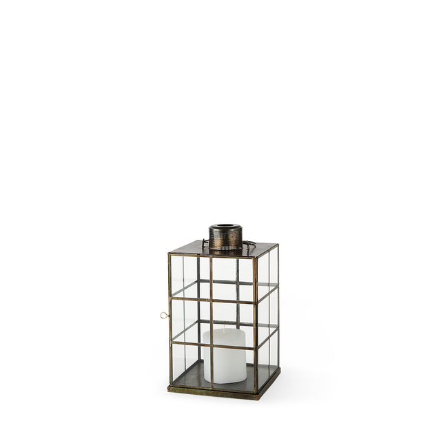 Grimwig Gold Small Lantern with Sheet Base Without Bevel - Ornate Home