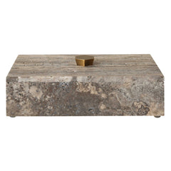 Griseus Gray Travertine Stone Box - Ornate Home