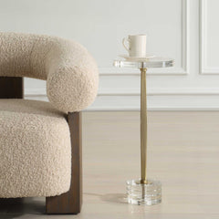 Groove Gold Crystal Drink Table - Ornate Home