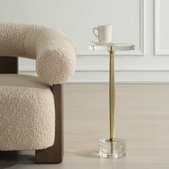 Groove Gold Crystal Drink Table - Ornate Home