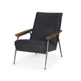 Grosjean Black Leather Accent Chair - Ornate Home