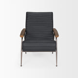 Grosjean Black Leather Accent Chair - Ornate Home