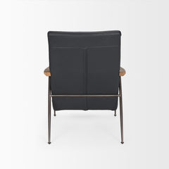Grosjean Black Leather Accent Chair