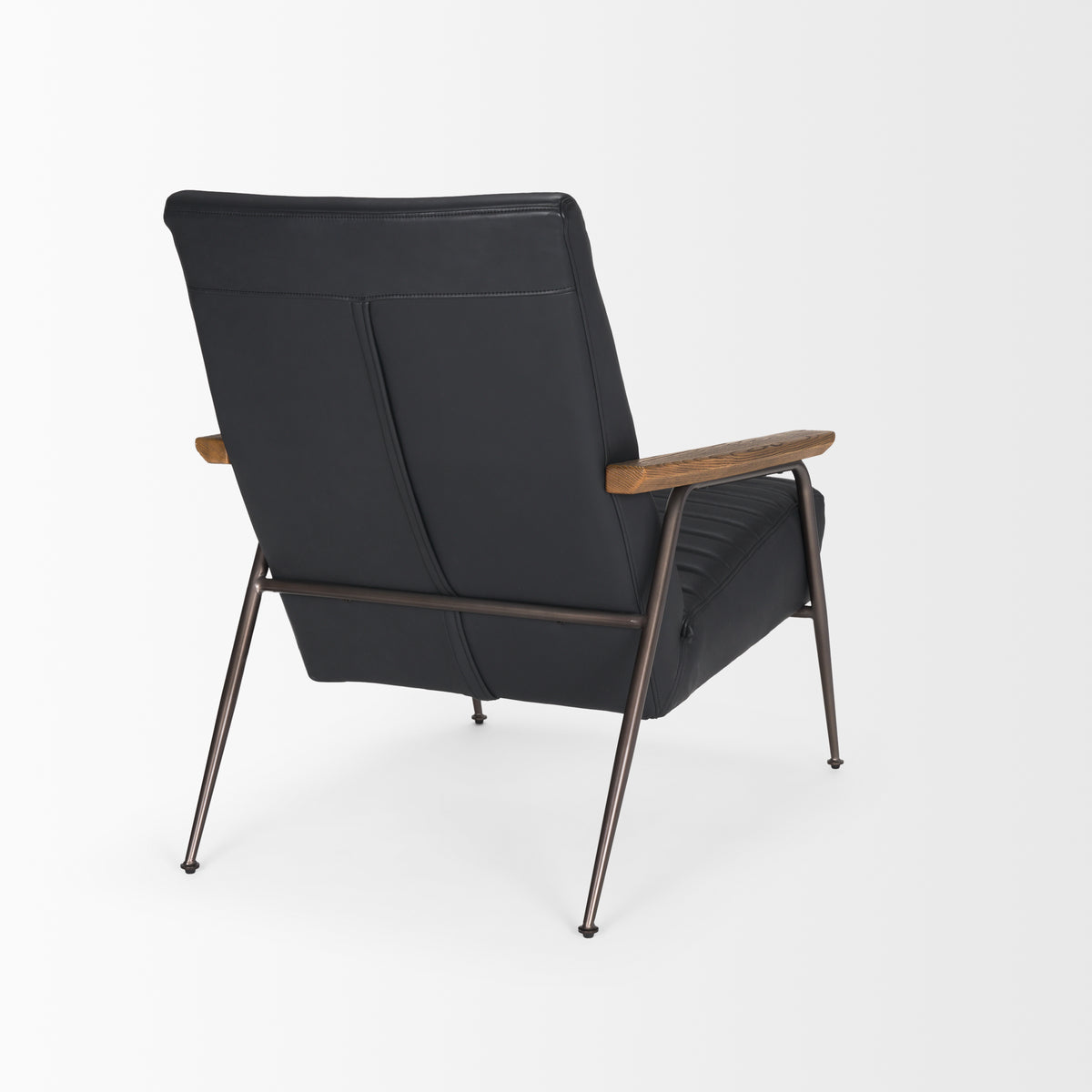 Grosjean Black Leather Accent Chair - Ornate Home