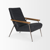 Grosjean Black Leather Accent Chair - Ornate Home