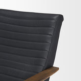 Grosjean Black Leather Accent Chair - Ornate Home
