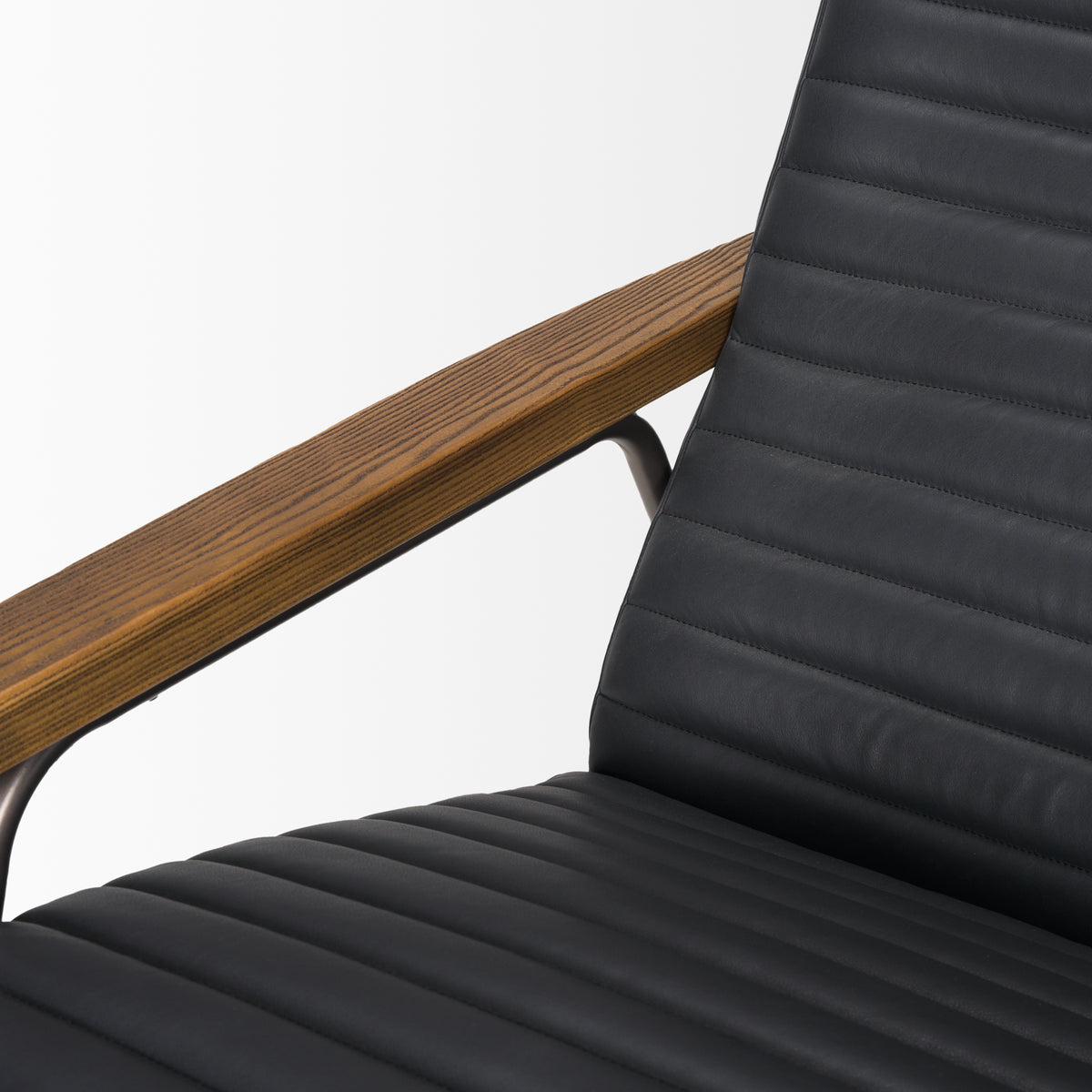 Grosjean Black Leather Accent Chair - Ornate Home
