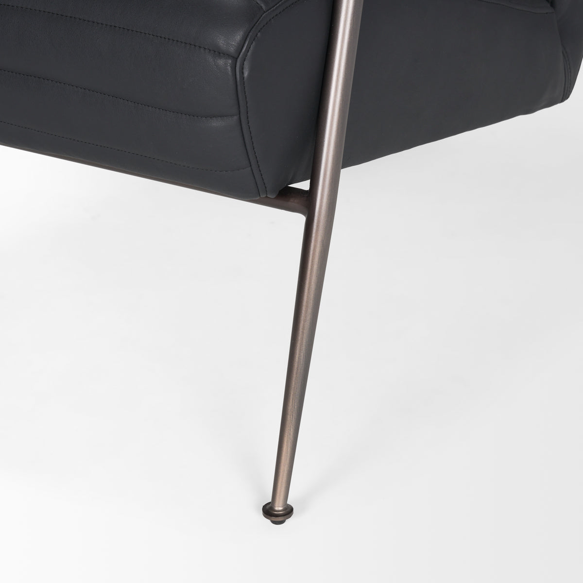 Grosjean Black Leather Accent Chair - Ornate Home