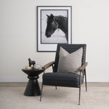 Grosjean Black Leather Accent Chair - Ornate Home
