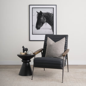 Grosjean Black Leather Accent Chair - Ornate Home