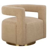 Grounded Brown Modern Swivel Chair - Ornate Home