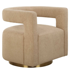 Grounded Brown Modern Swivel Chair - Ornate Home