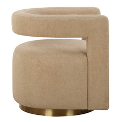Grounded Brown Modern Swivel Chair - Ornate Home