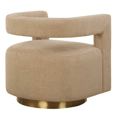 Grounded Brown Modern Swivel Chair - Ornate Home