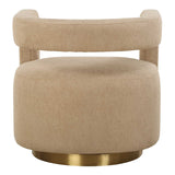 Grounded Brown Modern Swivel Chair - Ornate Home