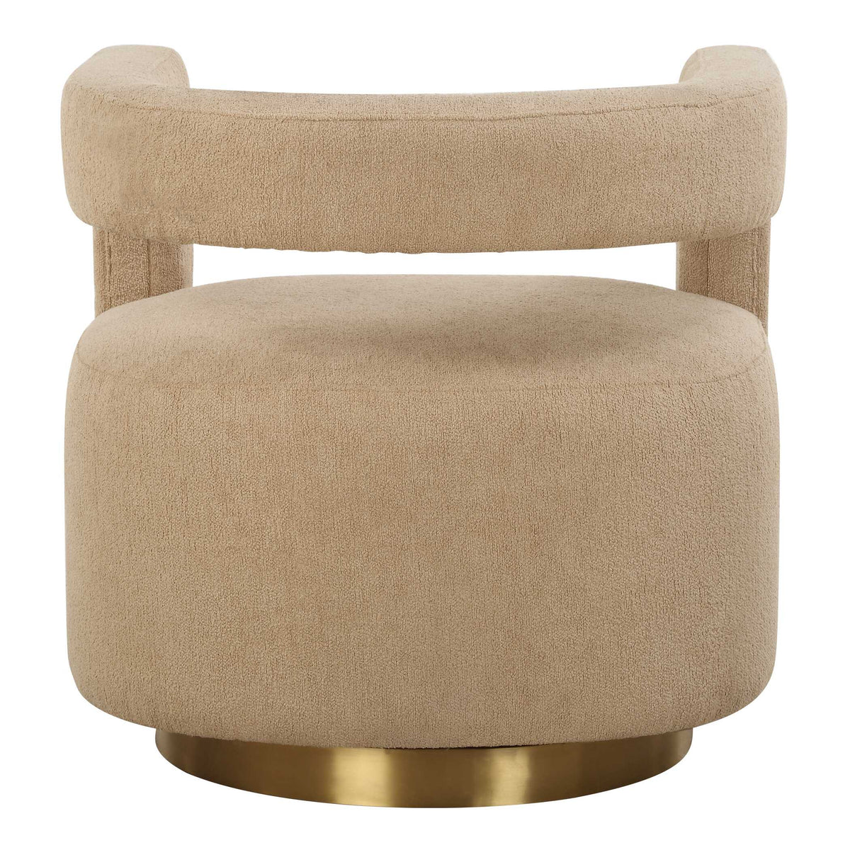 Grounded Brown Modern Swivel Chair - Ornate Home