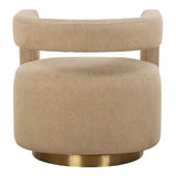Grounded Brown Modern Swivel Chair - Ornate Home