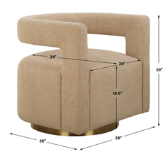 Grounded Brown Modern Swivel Chair - Ornate Home