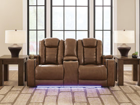 Gruaro Amber Power Reclining Loveseat with Console (Online Special Price) - Ornate Home