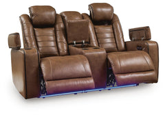Gruaro Amber Power Reclining Loveseat with Console - Ornate Home