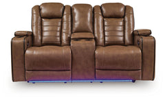 Gruaro Amber Power Reclining Loveseat with Console - Ornate Home