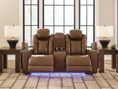 Gruaro Amber Power Reclining Loveseat with Console - Ornate Home