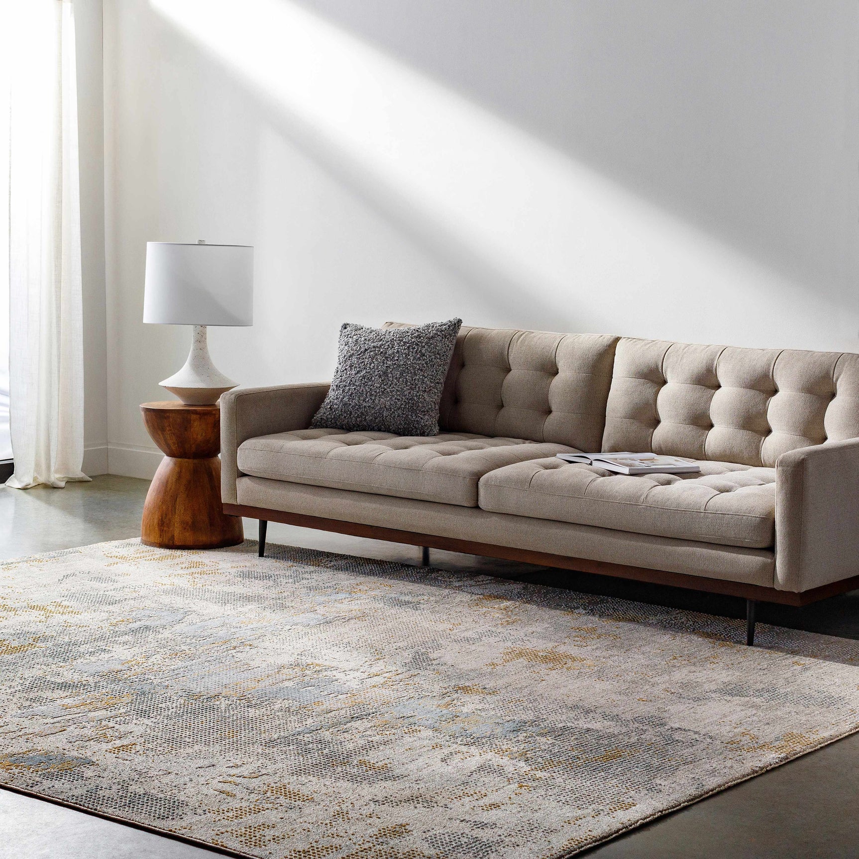 Gryta Textured Rug with Fringes - Ornate Home