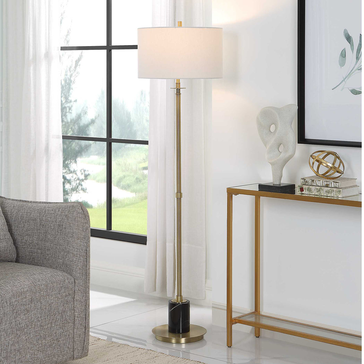 Guard Brass Floor Lamp - Ornate Home