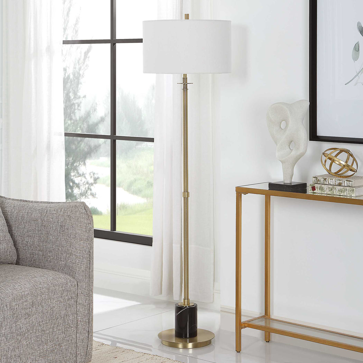 Guard Brass Floor Lamp - Ornate Home