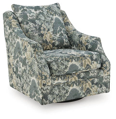 Gubbins Blue/Green/Yellow Swivel Accent Chair - Ornate Home