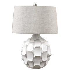 Guerina White Scalloped Lamp - Ornate Home