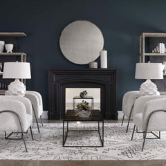 Guerina White Scalloped Lamp - Ornate Home