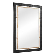 Guerra Walnut/Brass Mirror - Ornate Home