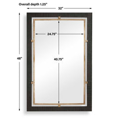 Guerra Walnut/Brass Mirror - Ornate Home