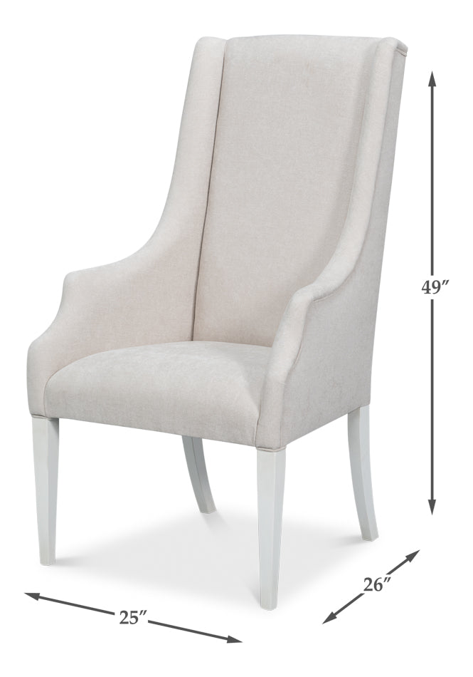 Guildford Cortina White/Taupe Captains Chair - Ornate Home