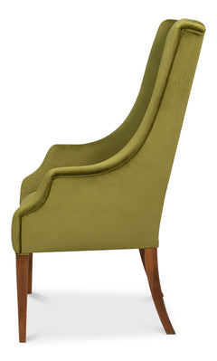 Guildford Noce Anticato/Green Velvet Captains Chair - Ornate Home