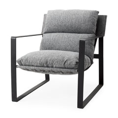Guilia Castlerock Gray with Metal Frame Sling Accent Chair - Ornate Home