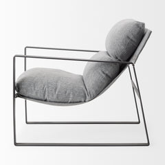 Guilia Castlerock Gray with Metal Frame Sling Accent Chair - Ornate Home