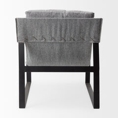 Guilia Castlerock Gray with Metal Frame Sling Accent Chair - Ornate Home
