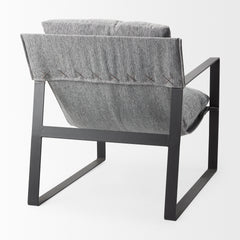 Guilia Castlerock Gray with Metal Frame Sling Accent Chair - Ornate Home