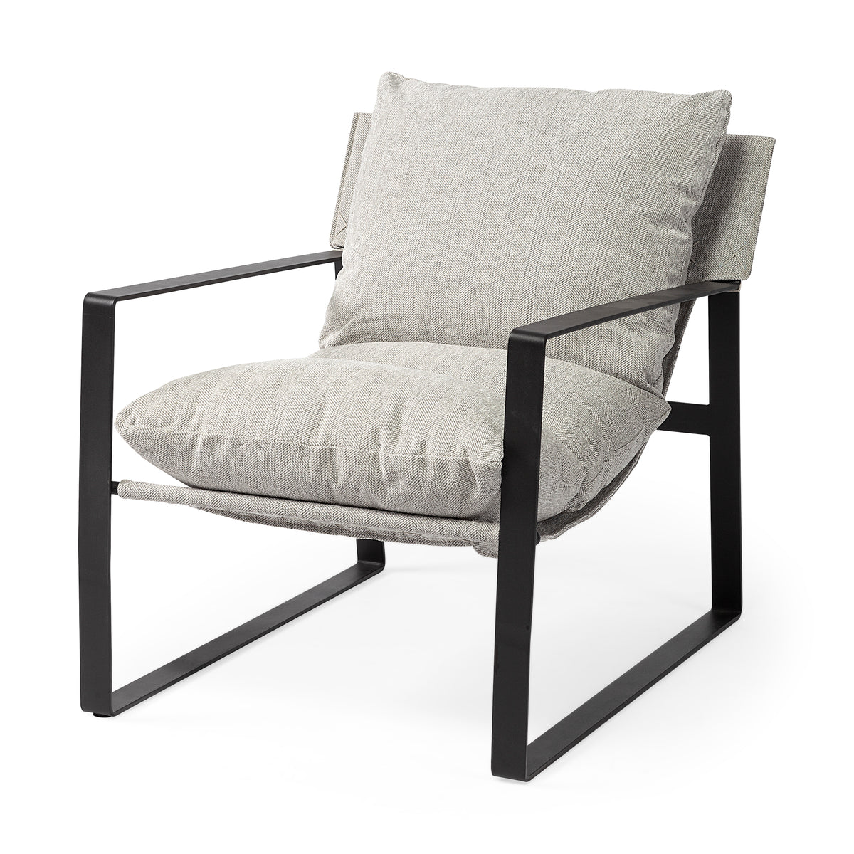 Guilia Frost Gray with Metal Frame Sling Accent Chair - Ornate Home