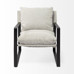 Guilia Frost Gray with Metal Frame Sling Accent Chair - Ornate Home