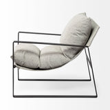 Guilia Frost Gray with Metal Frame Sling Accent Chair - Ornate Home
