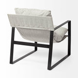 Guilia Frost Gray with Metal Frame Sling Accent Chair - Ornate Home
