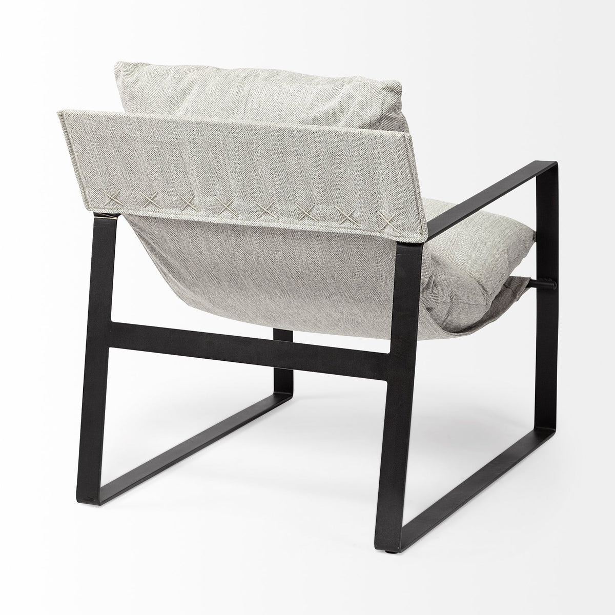 Guilia Frost Gray with Metal Frame Sling Accent Chair - Ornate Home
