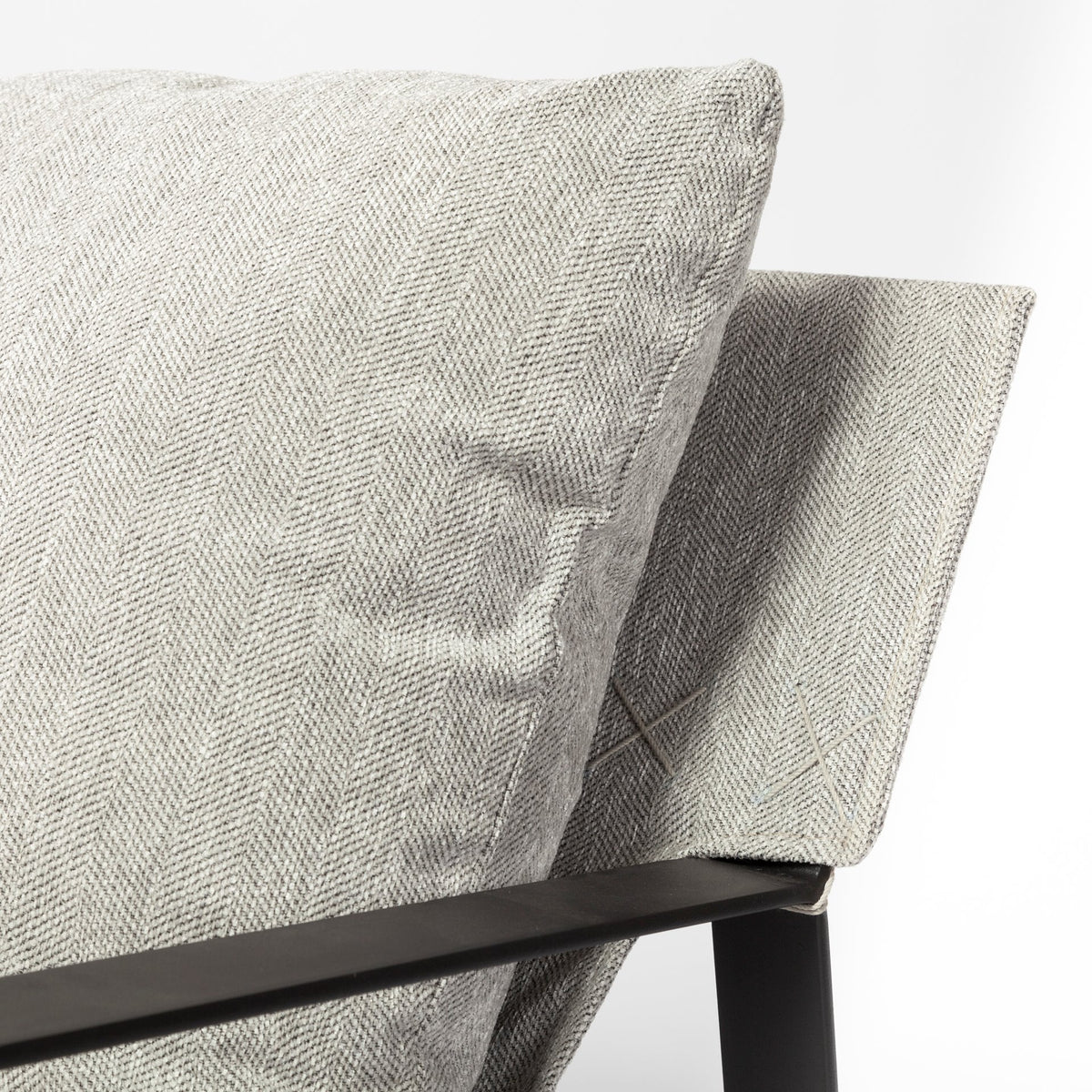 Guilia Frost Gray with Metal Frame Sling Accent Chair - Ornate Home
