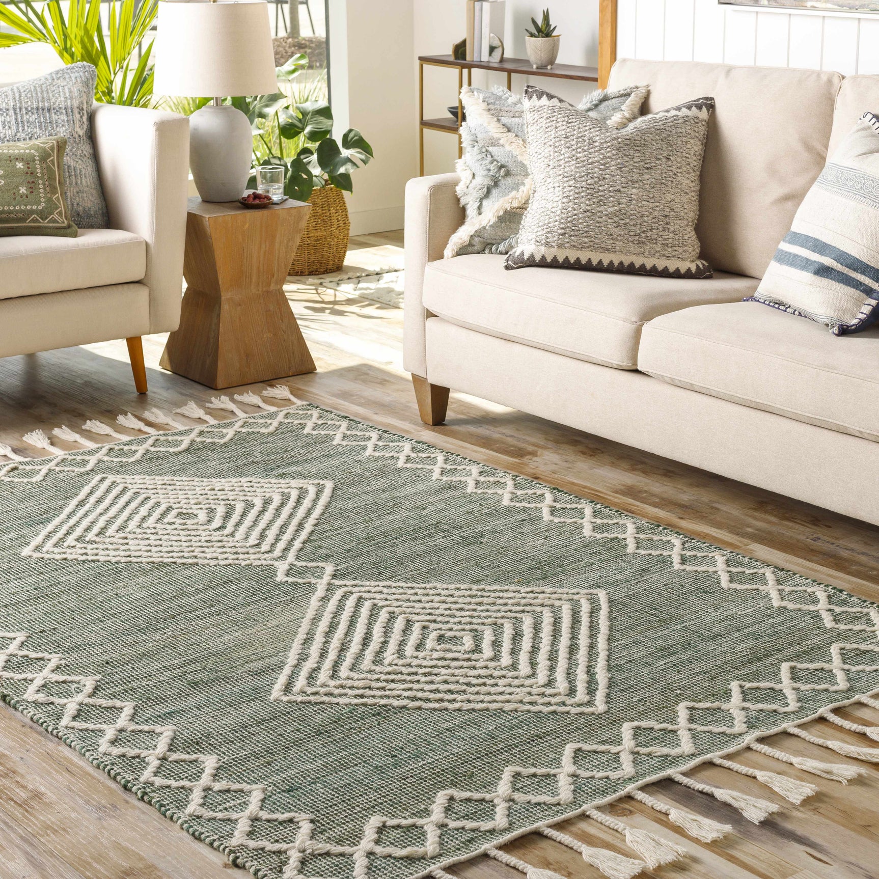 Guiuan Tasseled Jute&Wool Rug - Clearance - Ornate Home
